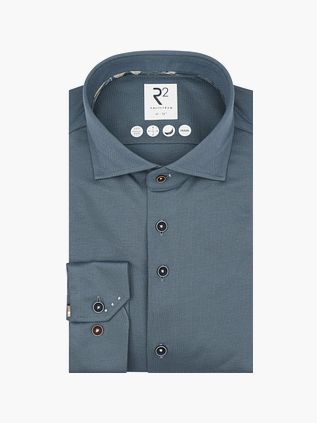 R2 Chemise Knitted Dobby Bleu
