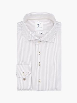 R2 Skjorte Strikket Stripete Beige