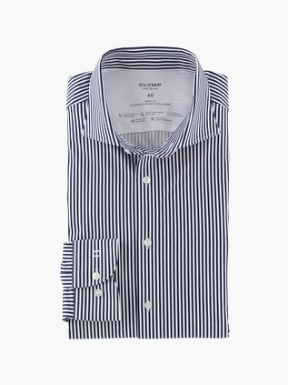 OLYMP Level 5 24/seven Camisa a rayas azul marino