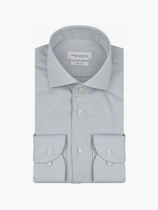 Profuomo Camicia Dobby con stampa verde chiaro