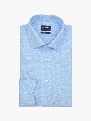 Olymp Luxor Skjorte Print Logo Blå