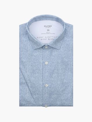OLYMP Skjorte Level 5 24/Seven Herringbone Blå
