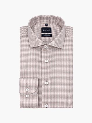 Olymp Luxor Shirt Printed Nougat