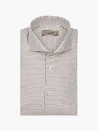 John Miller Skjorte Små Ruter Beige
