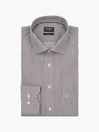 Olymp Luxor Skjorte Striber Brun