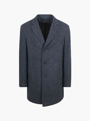 Suitable Manteau Mix Laine Twill Bleu Foncé