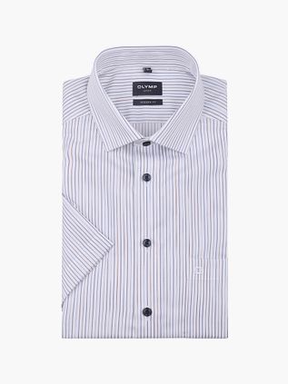 Camisa OLYMP Luxor de manga corta a rayas en azul