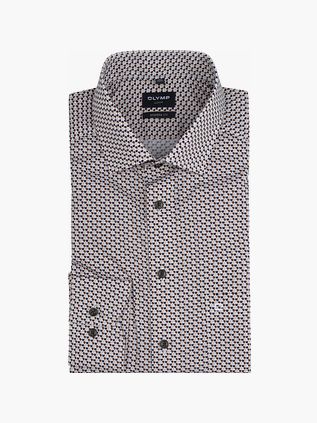 Olymp Luxor Skjorte Med Mønster Brun