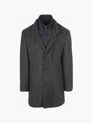 Passerende frakke i uldblandingsnavy af Caleb