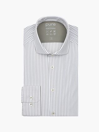 Pure Le Chemise Fonctionnelle À Rayures Beige