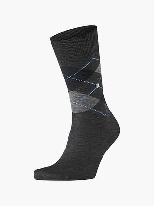 Burlington Manchester Socke Karo Anthrazit 3095