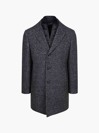 Suitable Coat Wełna Herringbone Granatowy
