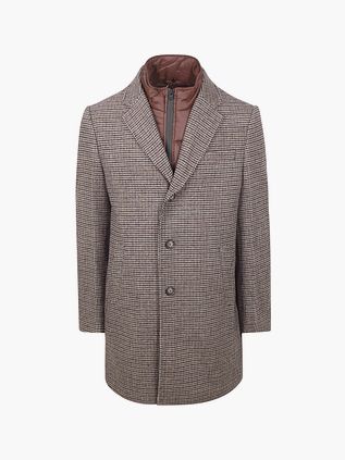 Suitable Cappotto in lana pepita beige/cammello