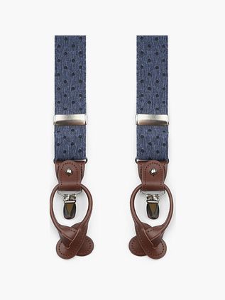 Suitable Bretelle Denim a Pois Donkerblauw