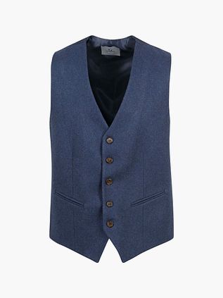 Suitable Vest Tweed Mid Blå