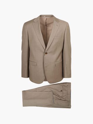 Garnitur Suitable Sharkskin z wełny w kolorze piaskowym