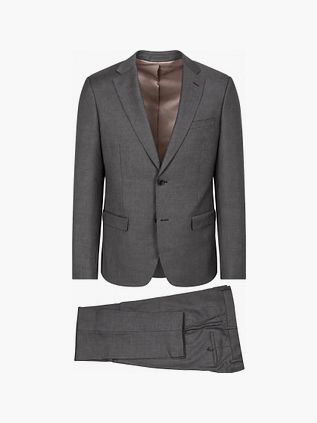Suitable Anzug Sharkskin Wolle Taupe
