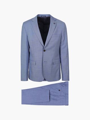 Suitable Toulon Kostuum Wol Lichtblauw