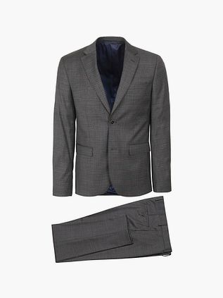 Traje Suitable Toulon de lana a cuadros en gris y marrón