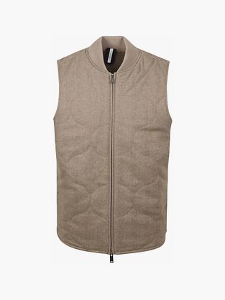 Profuomo Herringbone Weste Sand