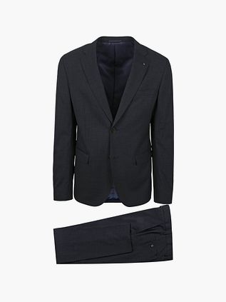 Suitable Strato Hanebens Ternet Uld Kostume Marineblå