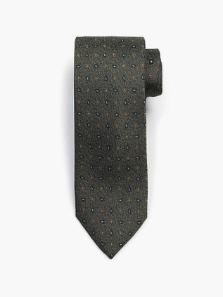 Suitable Stropdas Zijde Small Paisley Olive