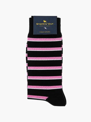 Steppin' Out Socks Striber Marineblå Pink