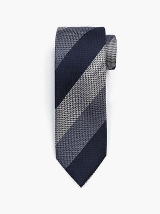 Suitable Krawatte Seide Wide Stripe Navy