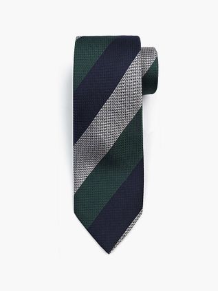 Krawat Suitable Wide Stripe, granatowo-zielony