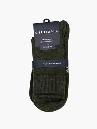 Suitable Merino Socks Dark Green 2-Pack