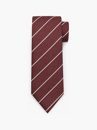 Suitable Cravate Soie Rayure Rouge