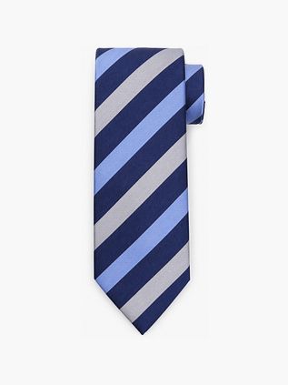 Suitable Stropdas Zijde Multistripe Navy