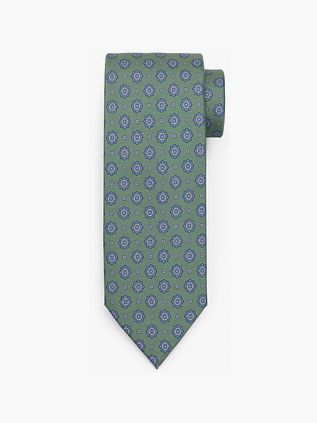 Suitable Zijde Stropdas Print Groen