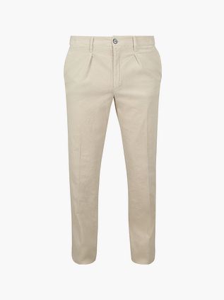 Spodnie chino Profuomo z szerokiego sztruksu w kolorze ecru