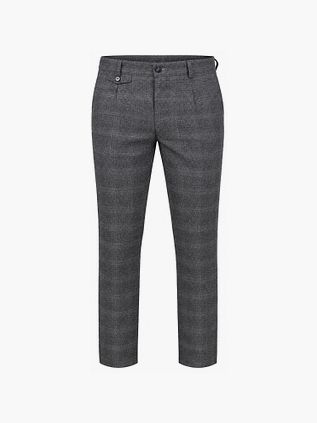 Chinosy Suitable Pico Pleat Check w kolorze szarym