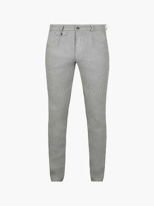Suitable Chinosy Pico Pleat Flanel Print w kolorze szarym