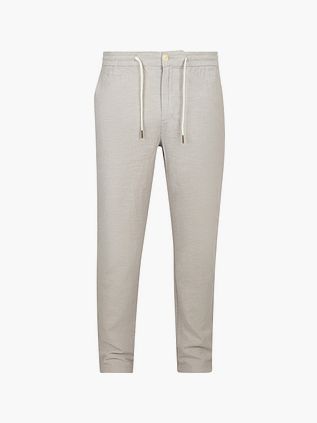 Chinosy Scotch and Soda Warren z bawełny i lnu w kolorze greige