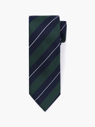 Suitable Tie Silk Triple Stripe Dark Green