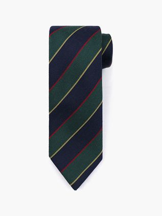 Krawat jedwabny Suitable Triple Stripe w kolorze granatowym
