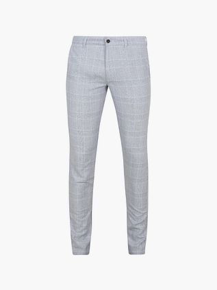 Suitable Chino Pico Rutmönster Ljusblå