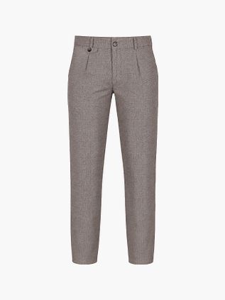 Suitable Chino Pico Pleat Check Sand