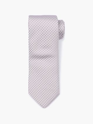 Jedwabny krawat Suitable w kropki w kolorze off-white