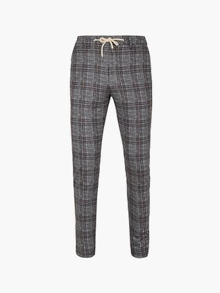 Suitable Chino w kratę ciemnoszare