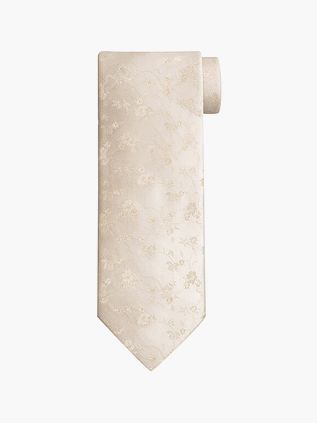 Suitable Zijde Stropdas Met flower Off-White