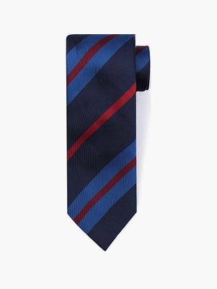 Krawat jedwabny Suitable Triple Stripe Navy