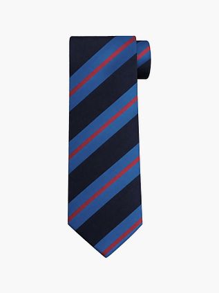 Suitable Stropdas Zijde Triple Stripe Navy