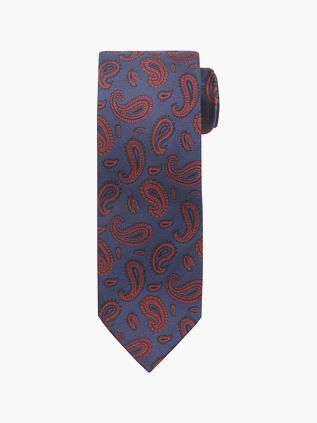 Corbata de seda paisley azul marino Suitable