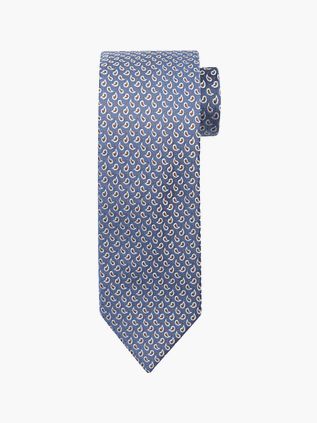 Suitable Corbata de seda paisley azul marino