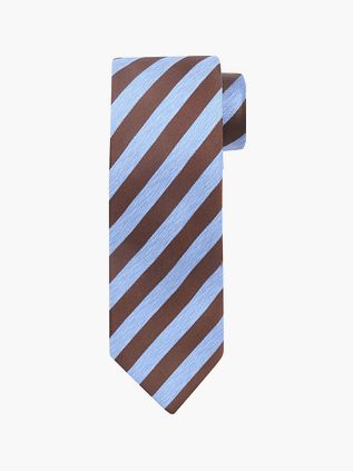 Suitable Krawatte Seide Streifen Blau Braun