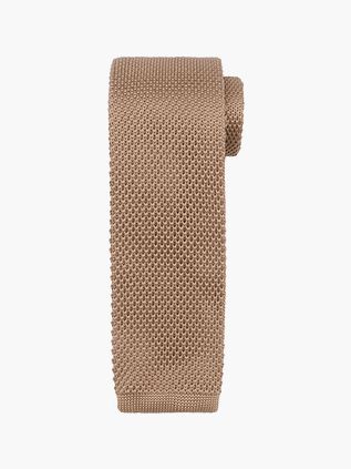 Suitable dziany krawat w kolorze taupe TK-07